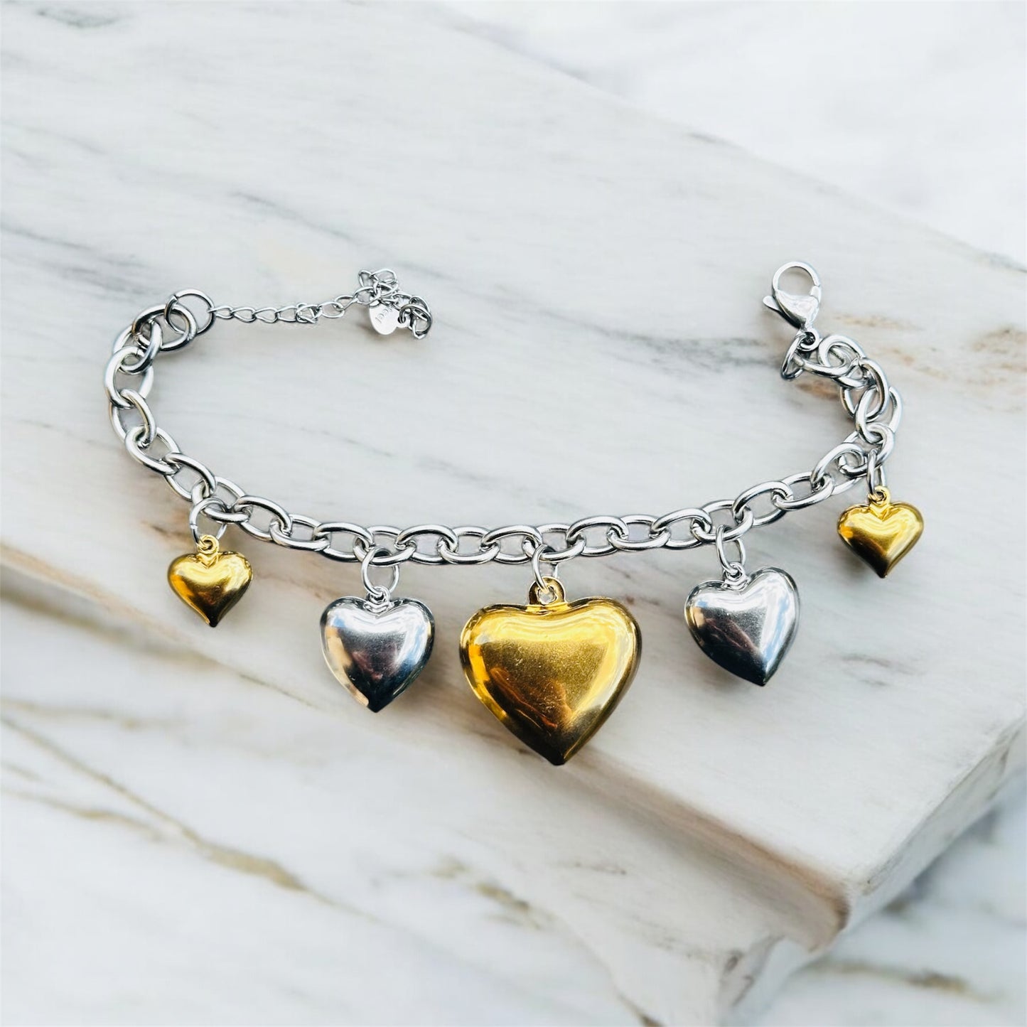 Bracciale Cuori crescenti sonaglio