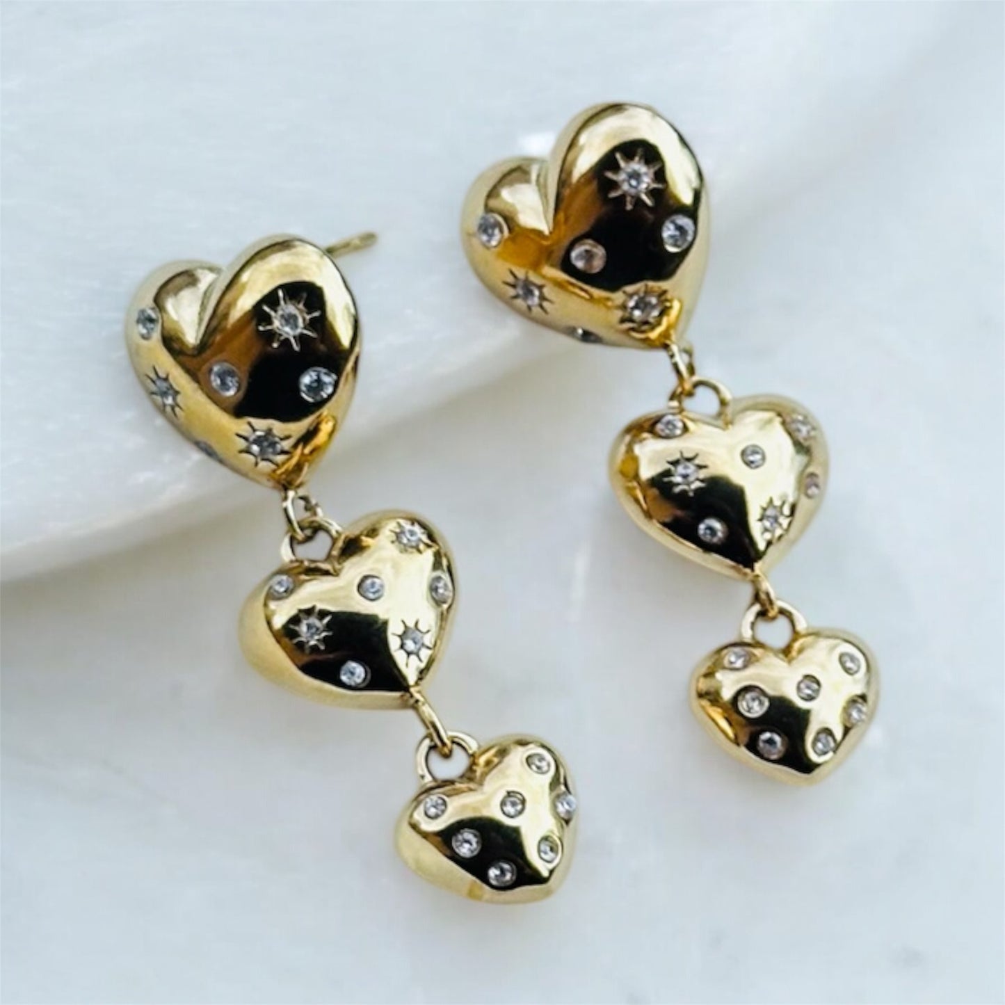 Orecchini Heart scintillanti
