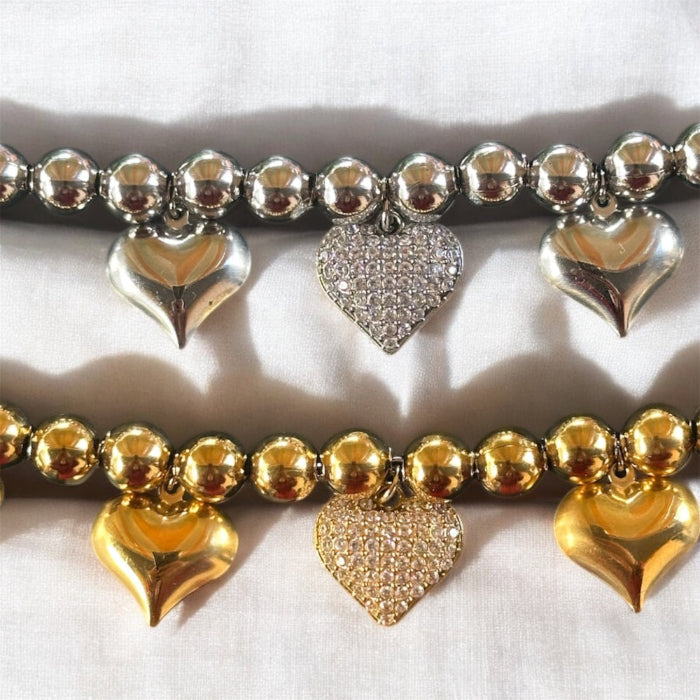 Bracciale sfera sonaglio Cuori pendenti