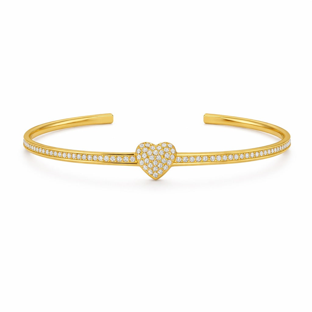 Bracciale rigido Cuore Brillante