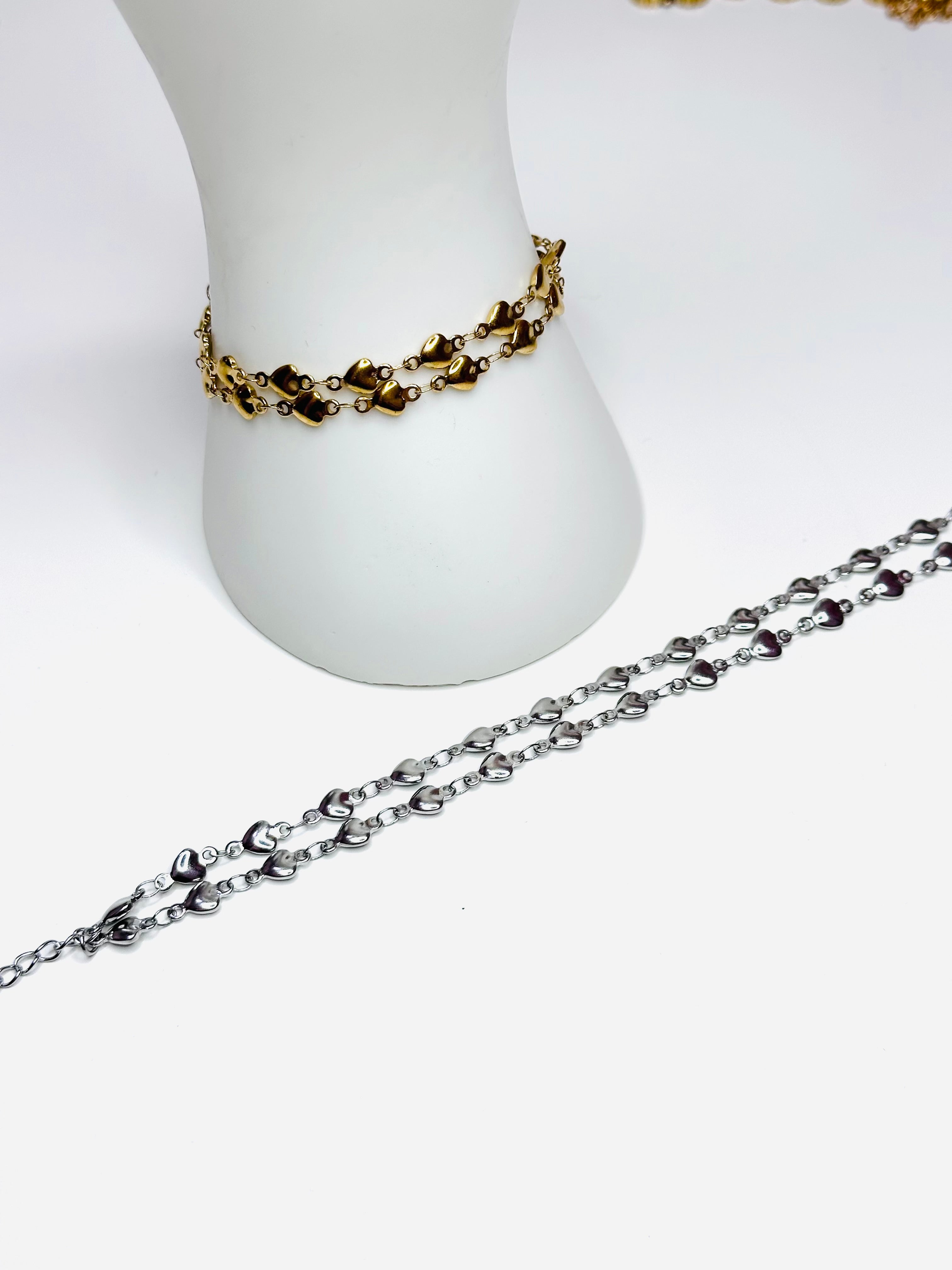 Bracciale Double Heart Chain
