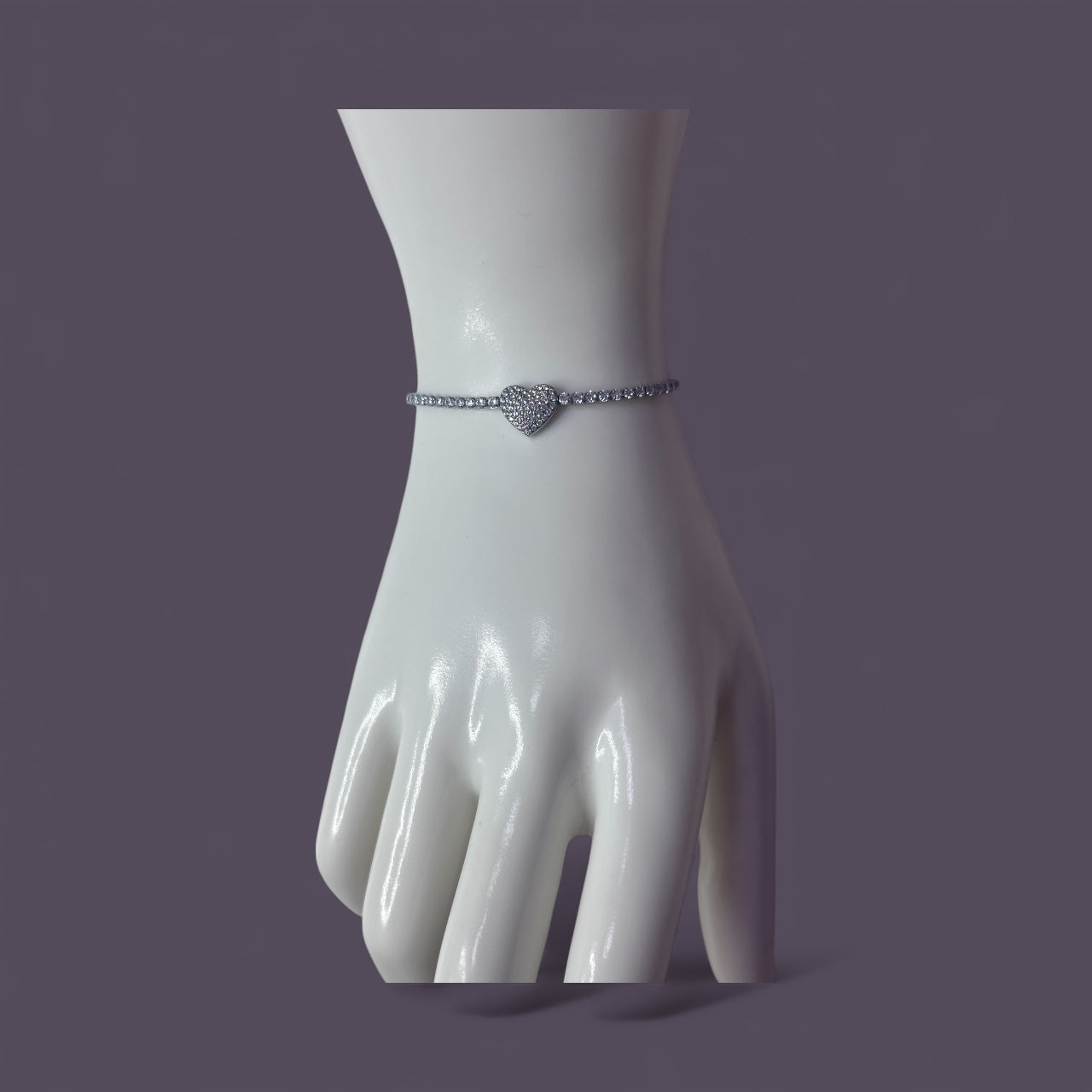 Bracciale Tennis Cuore (con cursore)