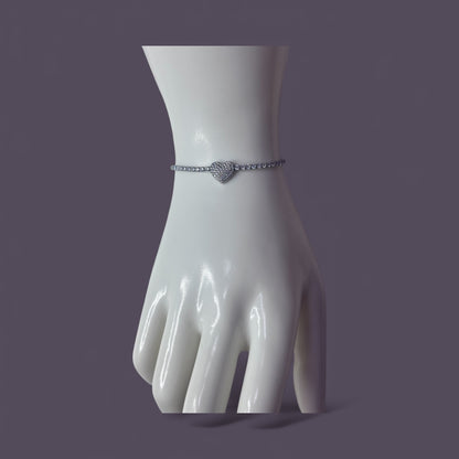 Bracciale Tennis Cuore (con cursore)