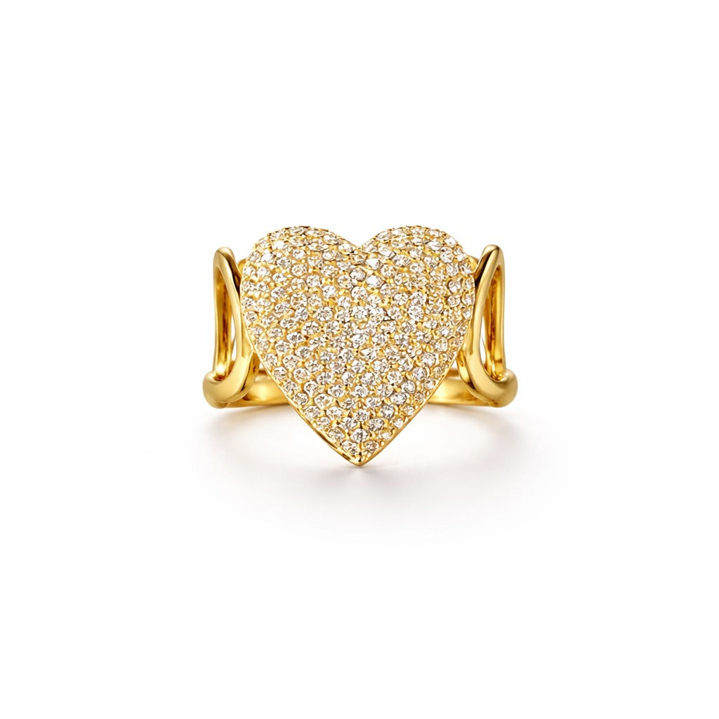 Anello Cuore Pavé