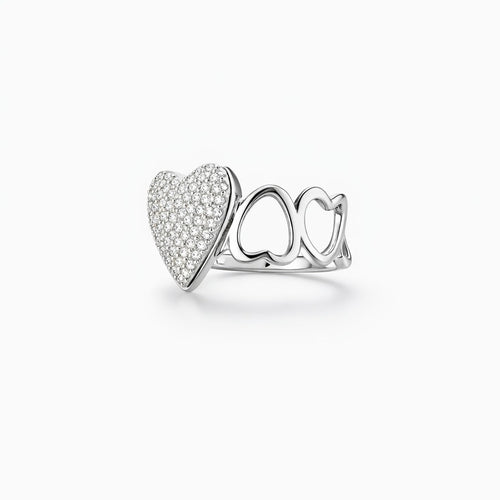 Anello Cuore Pavé