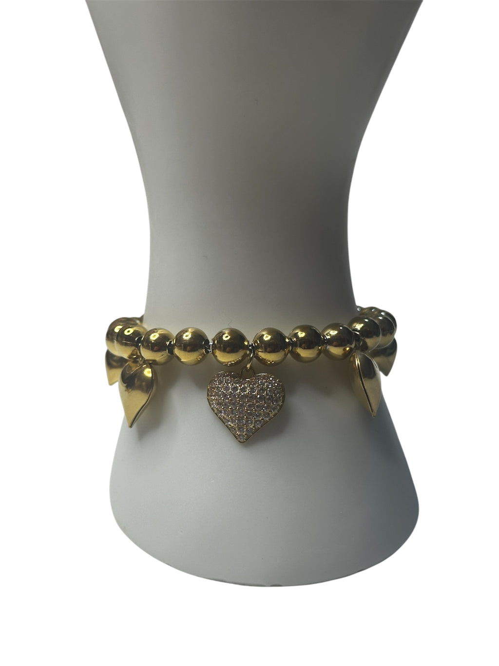 Rattle Ball Bracelet Hanging Hearts