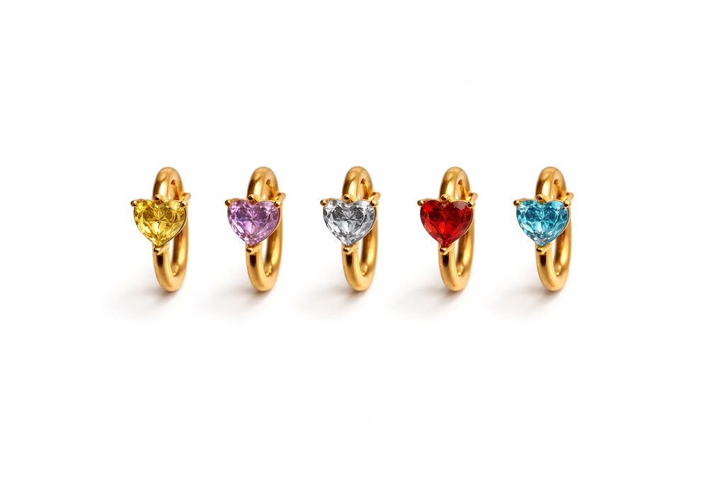 Monorecchini Huggie Cuore Gold