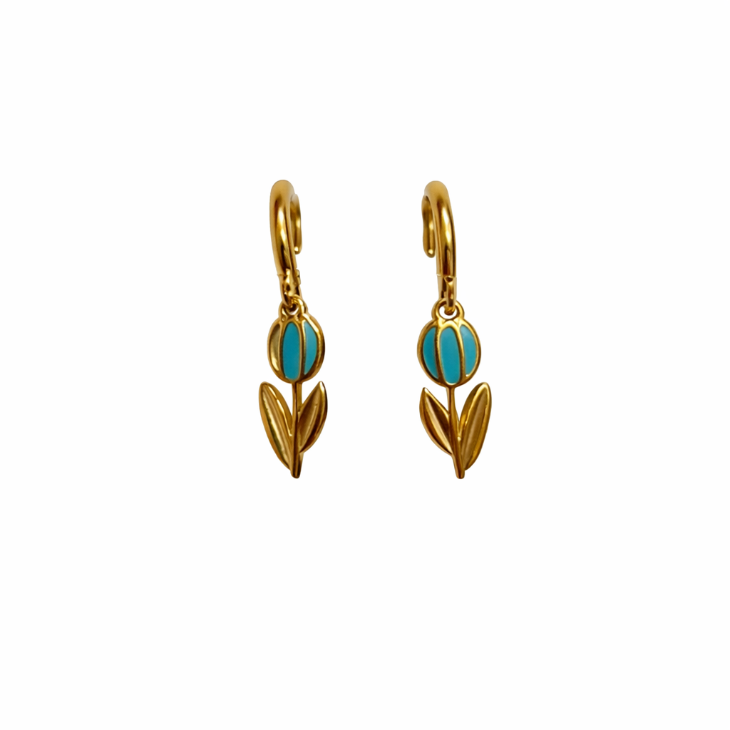 Orecchini Tulip Gold Smaltato
