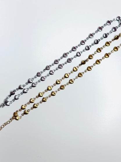 Bracciale Double Heart Chain