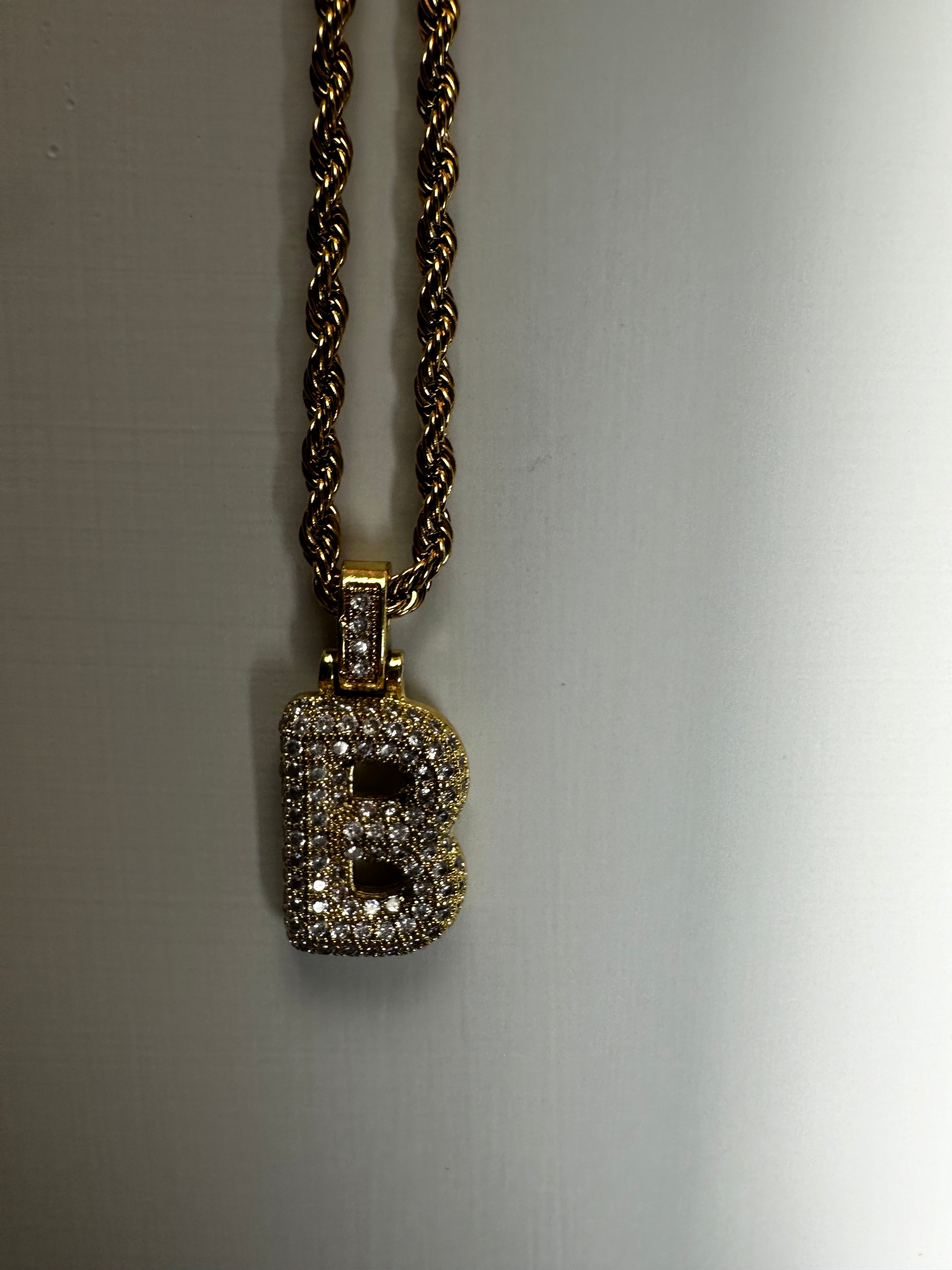 Bubble Letter Gold Necklace
