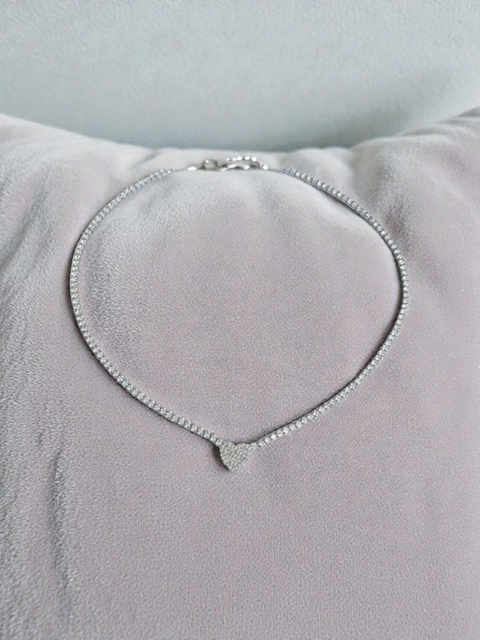 Collana Tennis Cuore (con cursore)
