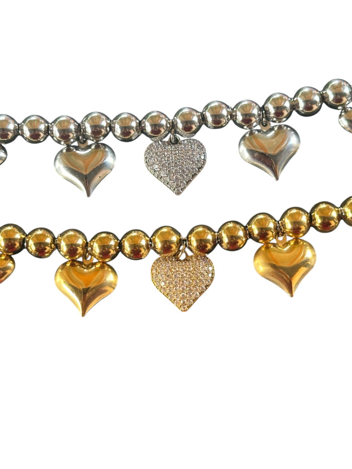 Rattle Ball Bracelet Hanging Hearts