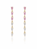Orecchini Cascata di Cristalli Pink