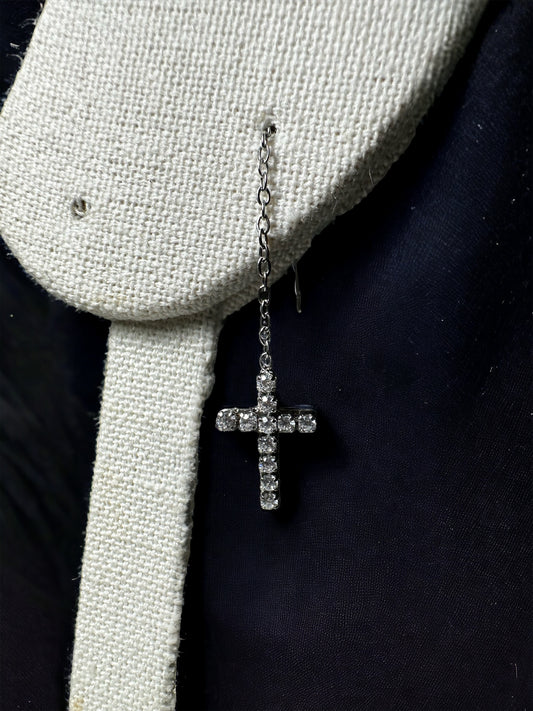 Cross rise and fall earrings.