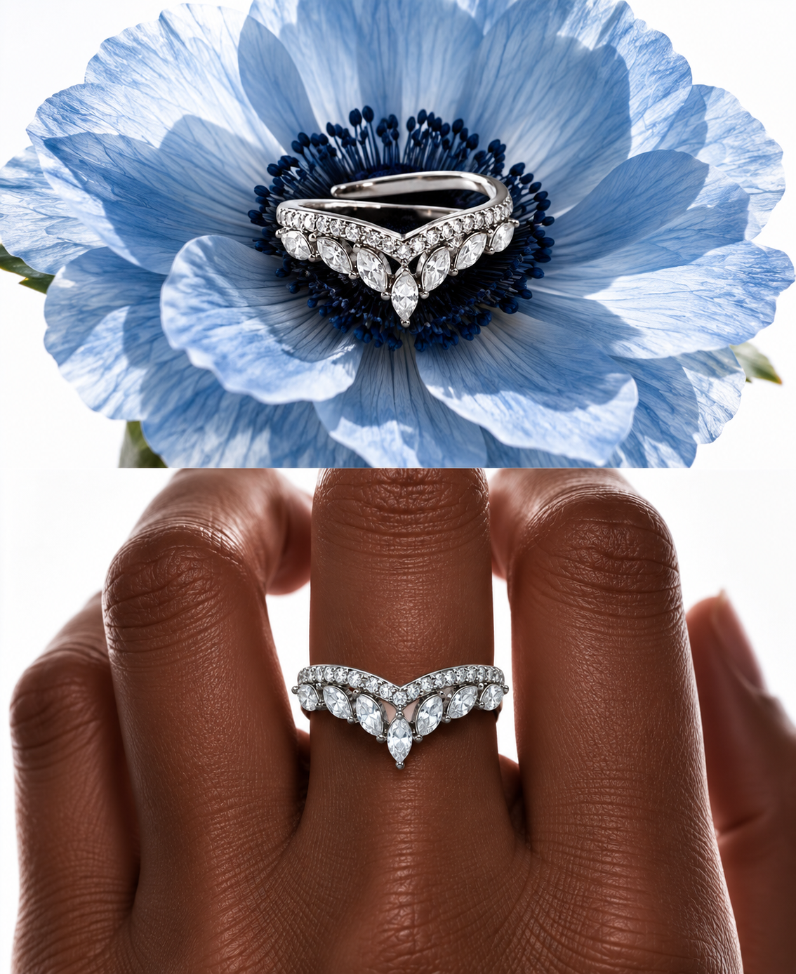 Anello goccia di Cristallo