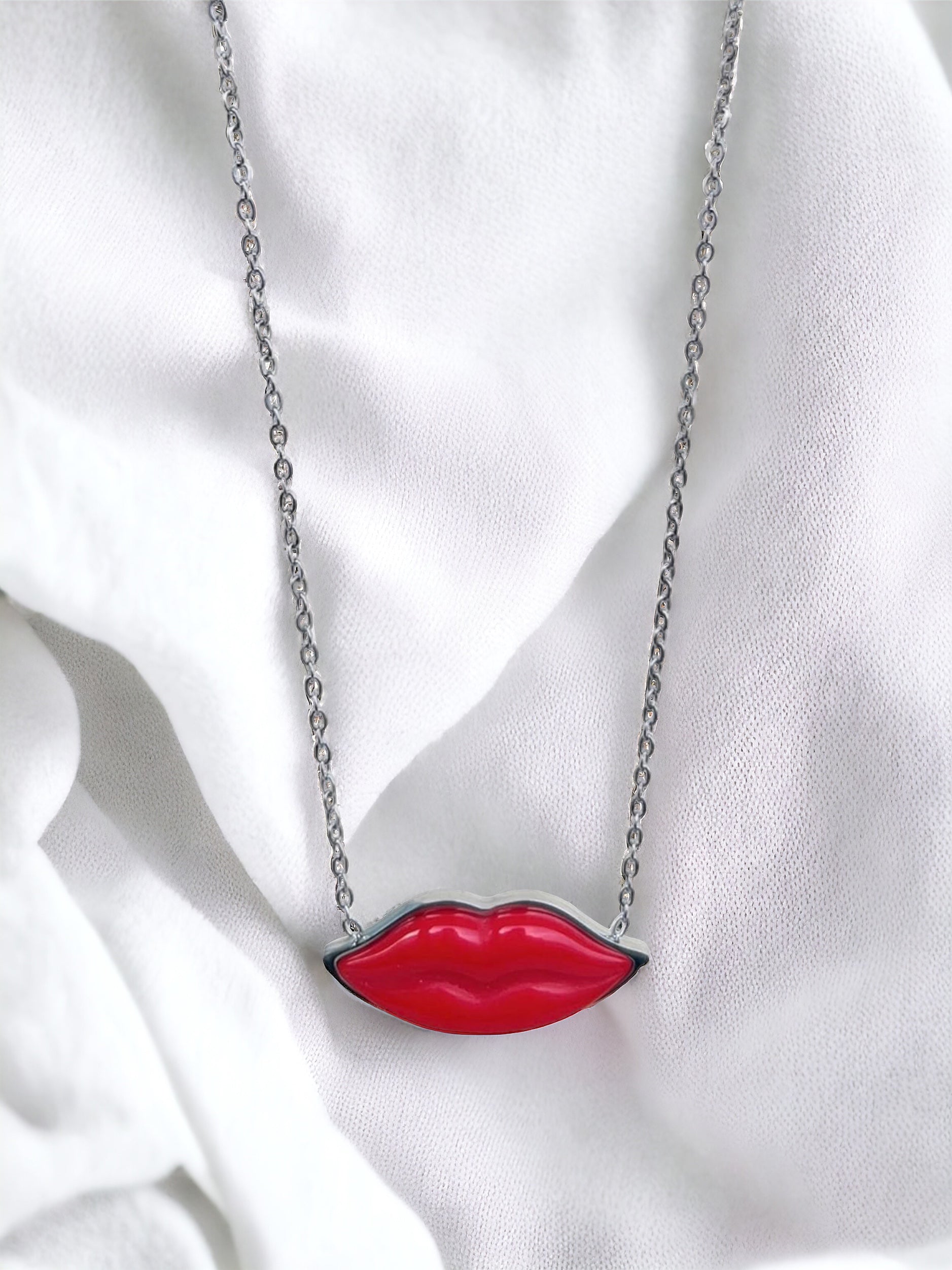 Kiss Silver Necklace