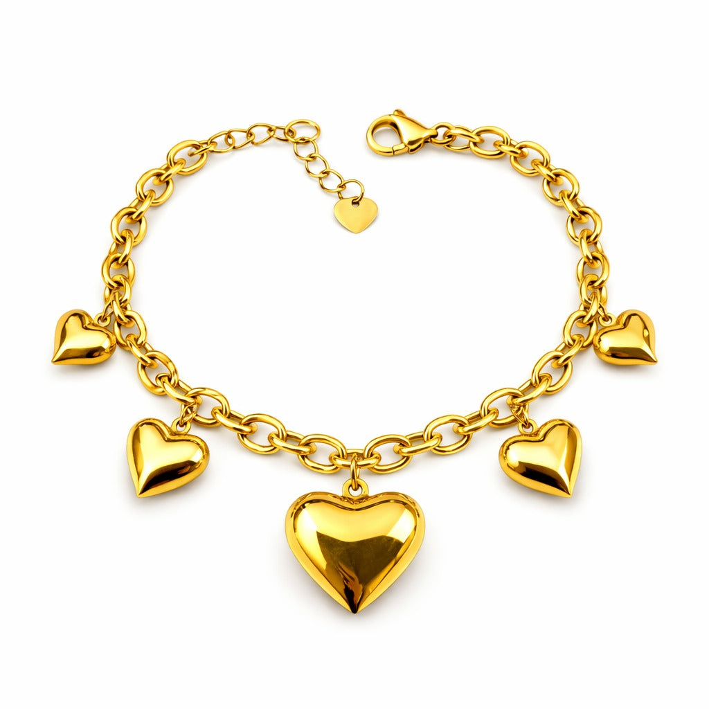 Bracciale Cuori crescenti sonaglio