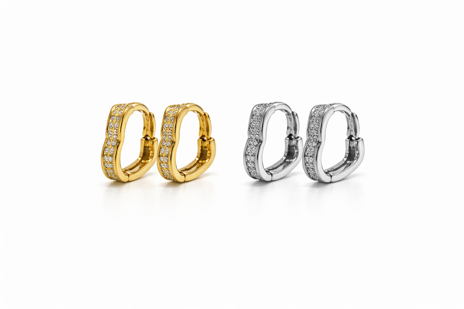 Orecchini Cuore shine pavé