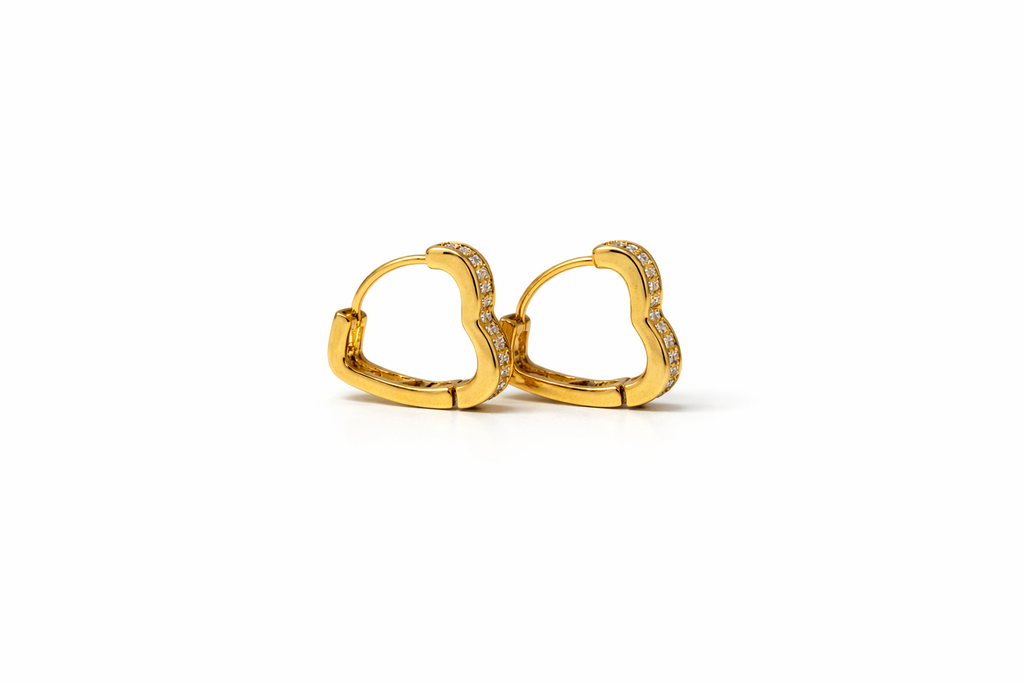 Orecchini Cuore shine pavé