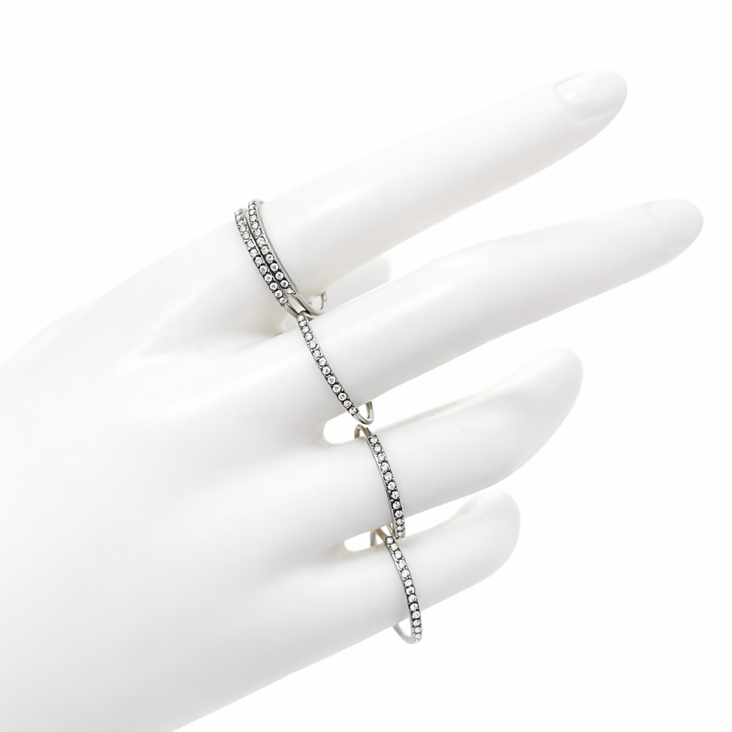 Lumi Pavé Ring Set | Anelli Sottili Regolabili con Zirconi