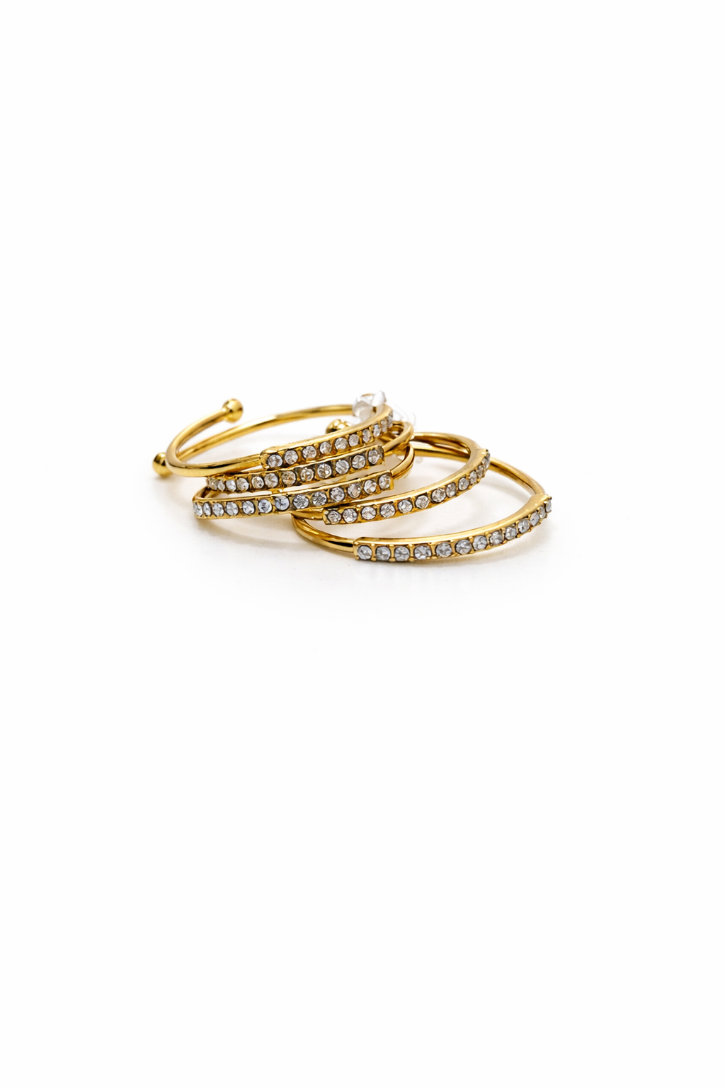 Lumi Pavé Ring Set | Anelli Sottili Regolabili con Zirconi